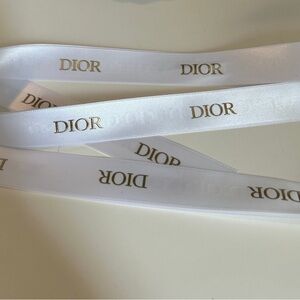 Dior White Ribbon with Gold Logo